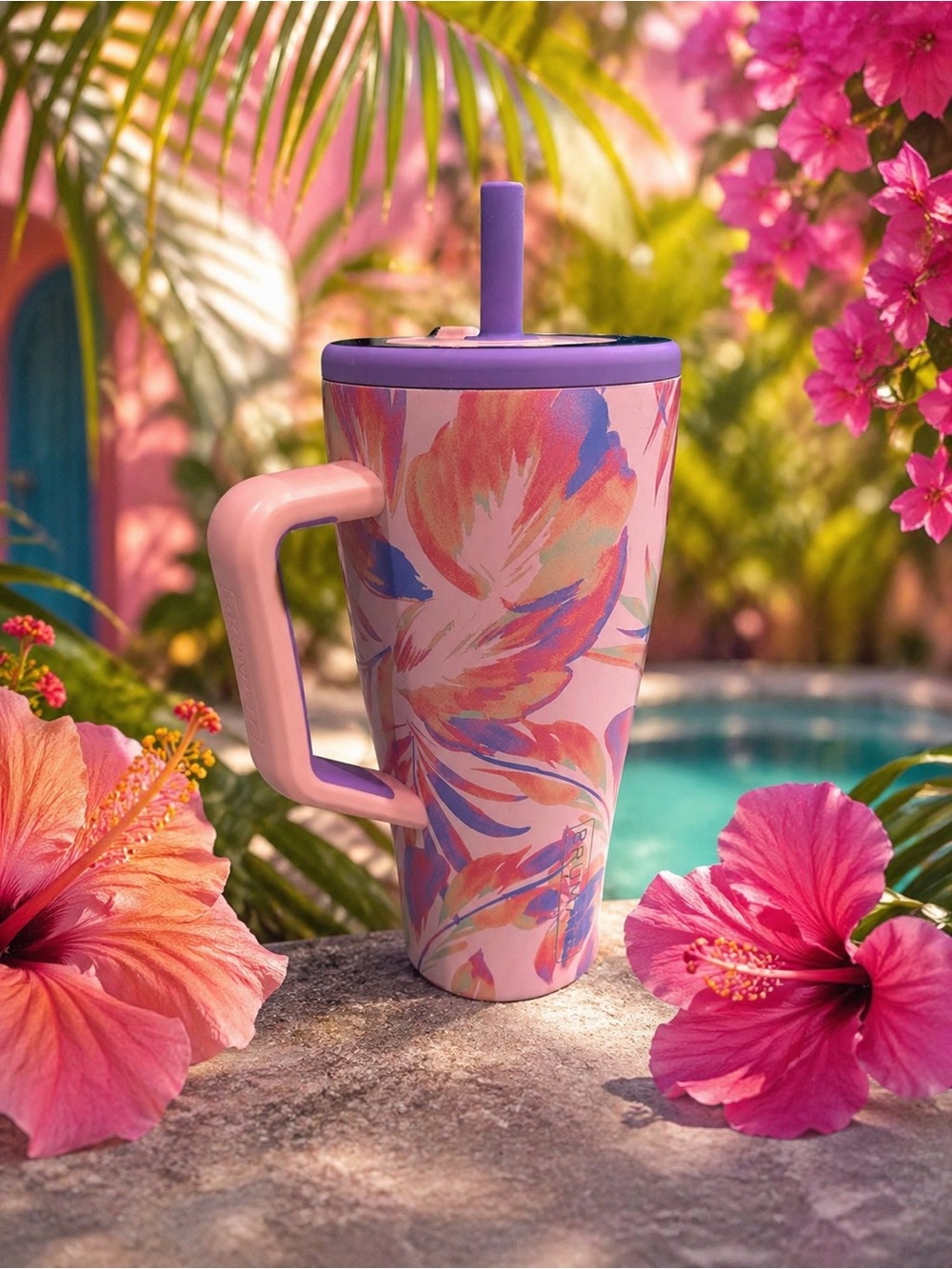 Brumate Era 30oz Straw Tumbler 🌺 Tropic Wave Print NWT